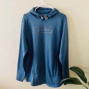🎣 Under Armour Fish Hoodie – Blue Performance Pullover, 🔥 Lightweight. Sporty🔥